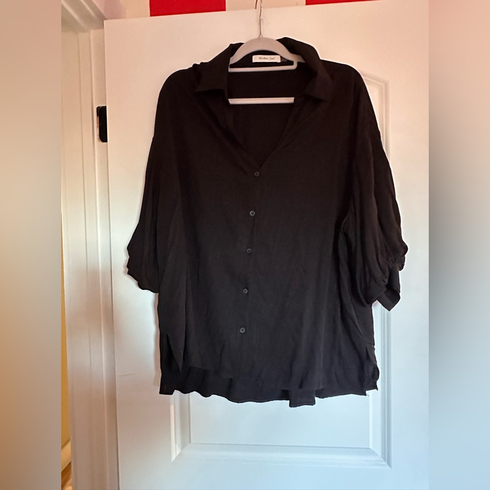 Mustard Seed Black Button Down Shirt